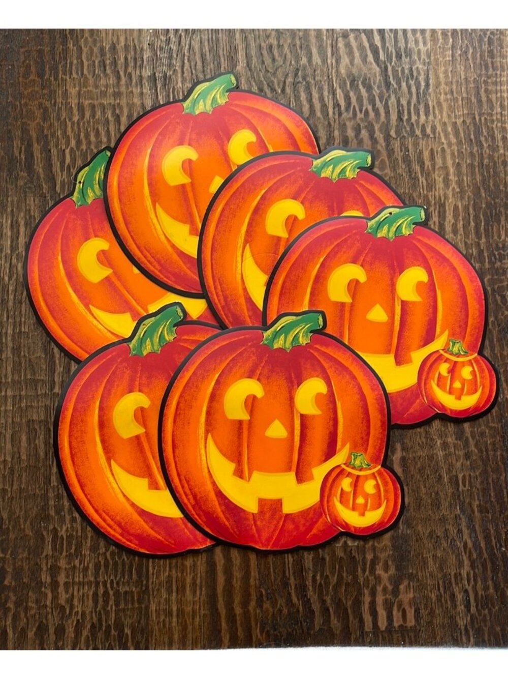 Set of 6 Linens-n-Things Spooky Lantern Pumpkin Jack-o'-lantern Table Placemats
